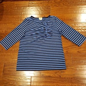 kate spade Blue and Black Striped Blouse